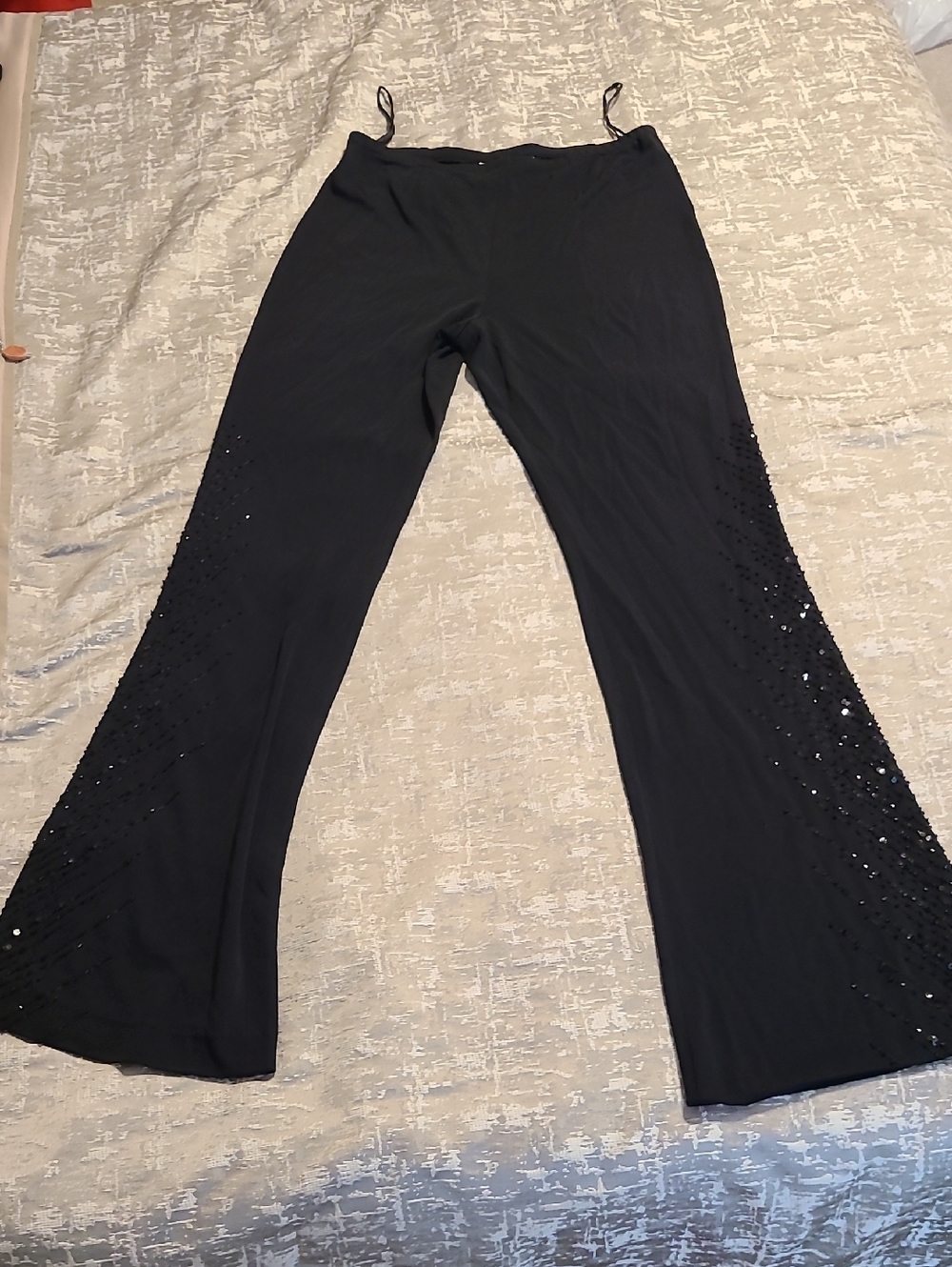 Adrianna Papell SEXY Flowy Formal Pants  Shimmering Accents On Both Legs Sz 8